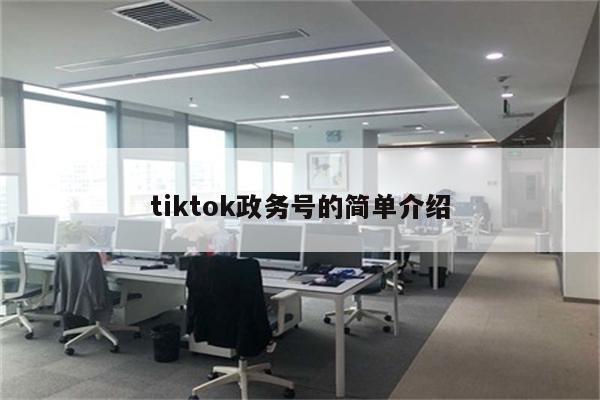 tiktok政务号的简单介绍