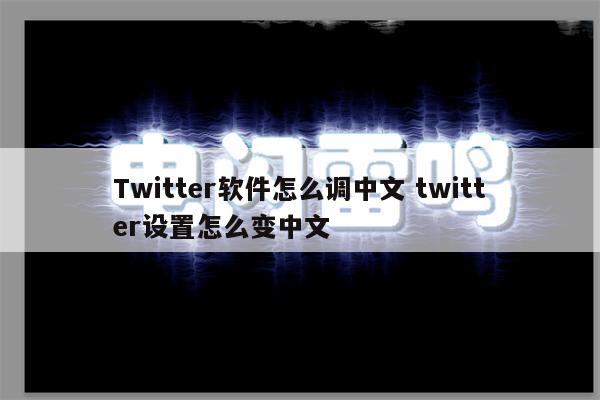 Twitter软件怎么调中文 twitter设置怎么变中文
