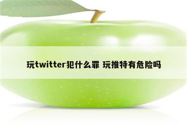 玩twitter犯什么罪 玩推特有危险吗