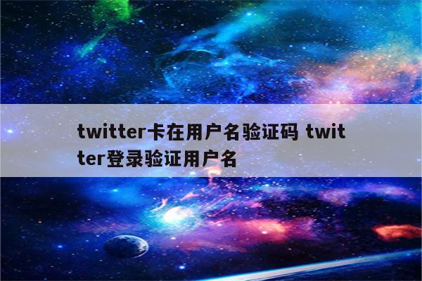 twitter卡在用户名验证码 twitter登录验证用户名