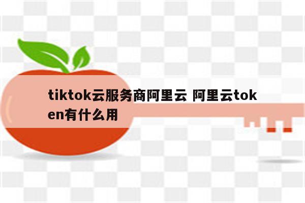 tiktok云服务商阿里云 阿里云token有什么用