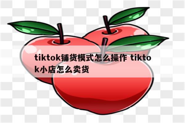 tiktok铺货模式怎么操作 tiktok小店怎么卖货