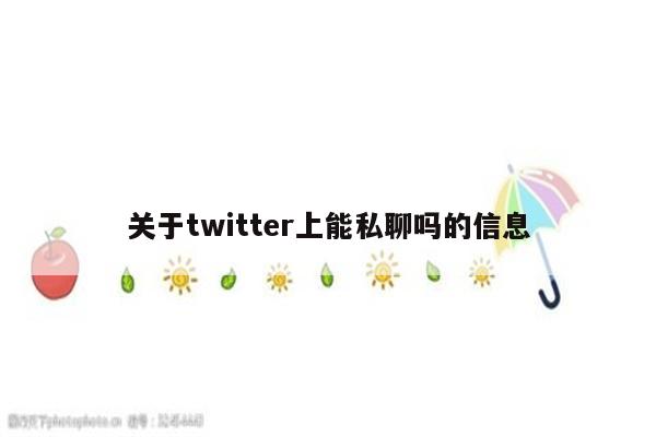 关于twitter上能私聊吗的信息