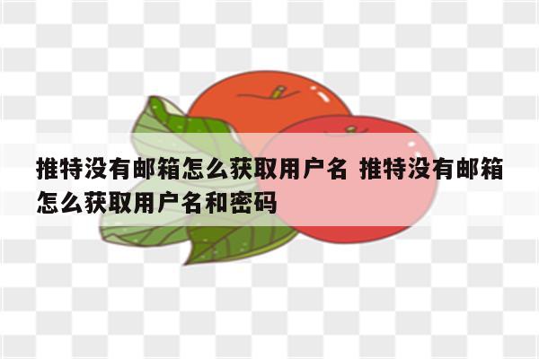 推特没有邮箱怎么获取用户名 推特没有邮箱怎么获取用户名和密码