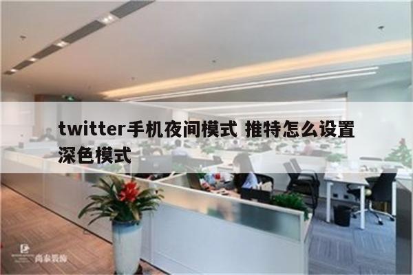 twitter手机夜间模式 推特怎么设置深色模式