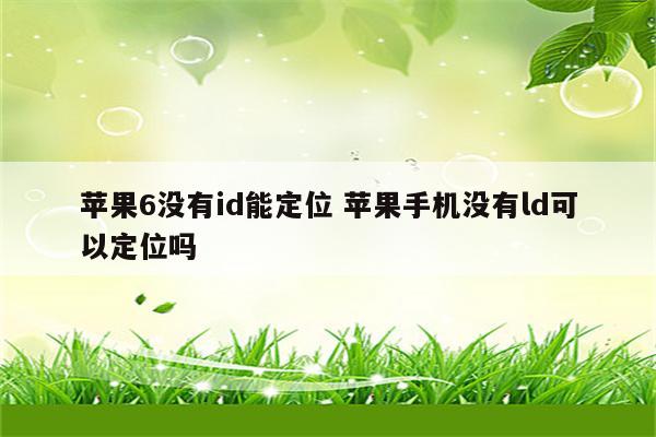 苹果6没有id能定位 苹果手机没有ld可以定位吗