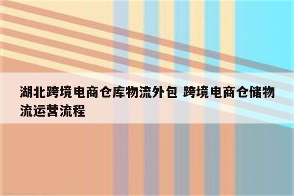 湖北跨境电商仓库物流外包 跨境电商仓储物流运营流程