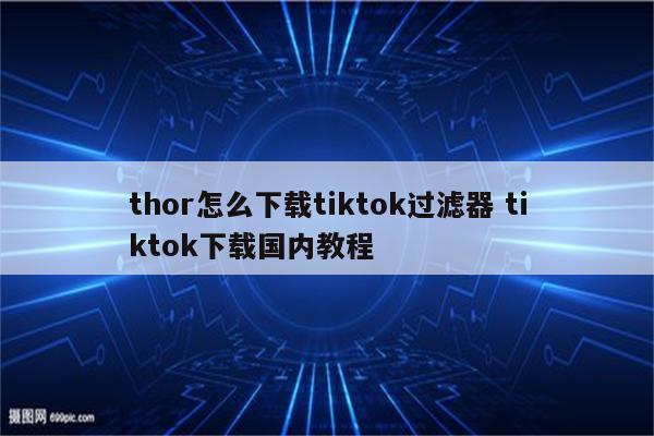 thor怎么下载tiktok过滤器 tiktok下载国内教程