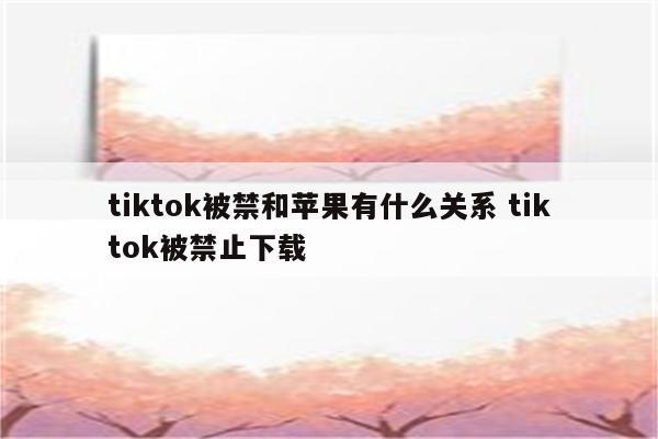 tiktok被禁和苹果有什么关系 tiktok被禁止下载