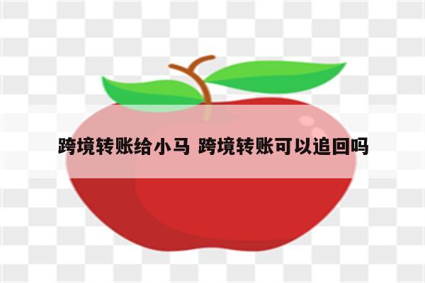 跨境转账给小马 跨境转账可以追回吗