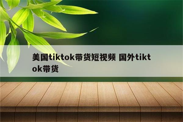 美国tiktok带货短视频 国外tiktok带货