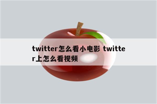 twitter怎么看小电影 twitter上怎么看视频