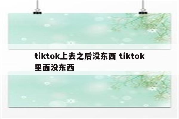 tiktok上去之后没东西 tiktok里面没东西