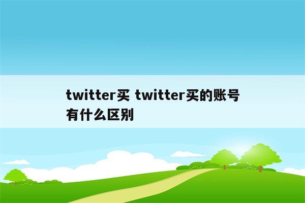 twitter买 twitter买的账号有什么区别