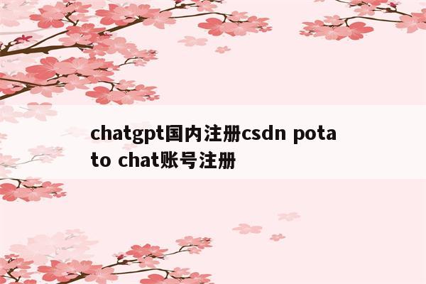 chatgpt国内注册csdn potato chat账号注册