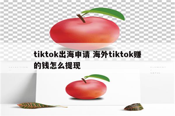 tiktok出海申请 海外tiktok赚的钱怎么提现