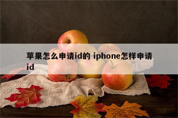 苹果怎么申请id的 iphone怎样申请id