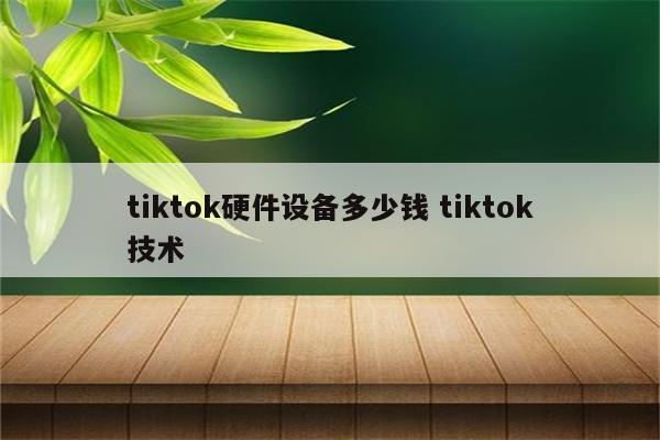 tiktok硬件设备多少钱 tiktok技术