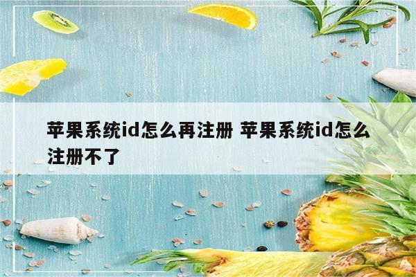 苹果系统id怎么再注册 苹果系统id怎么注册不了