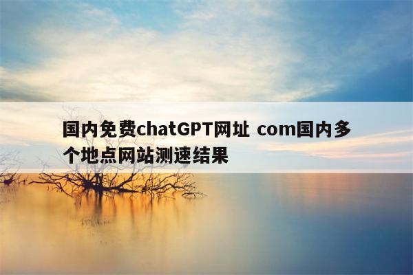 国内免费chatGPT网址 com国内多个地点网站测速结果