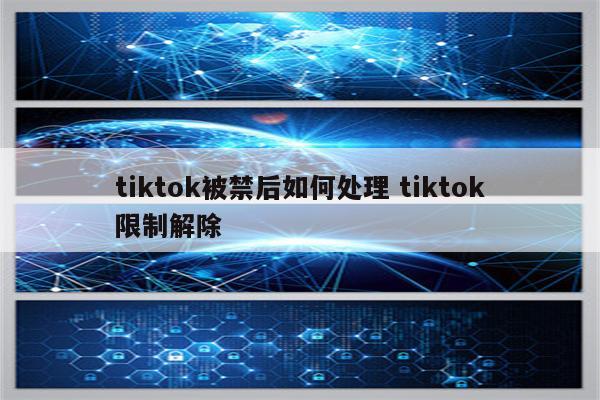 tiktok被禁后如何处理 tiktok限制解除