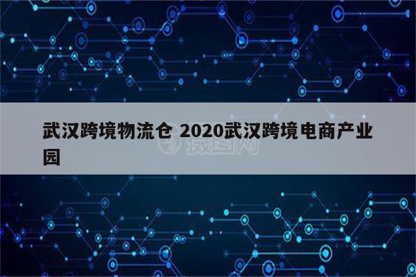 武汉跨境物流仓 2020武汉跨境电商产业园