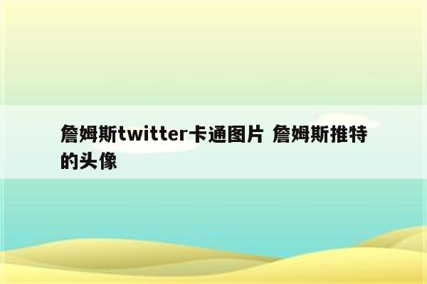 詹姆斯twitter卡通图片 詹姆斯推特的头像