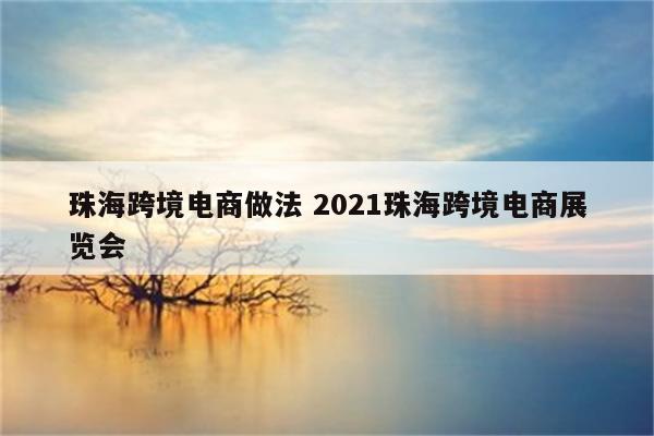 珠海跨境电商做法 2021珠海跨境电商展览会