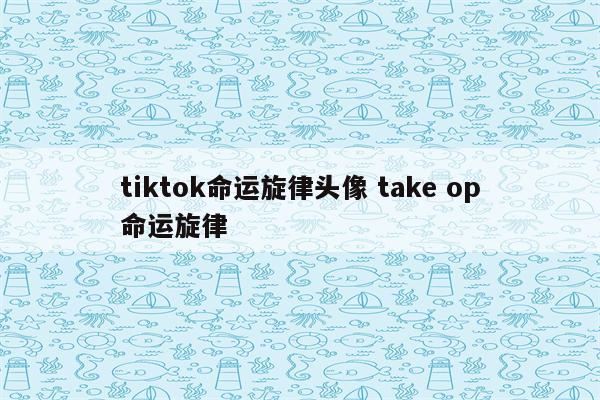 tiktok命运旋律头像 take op命运旋律