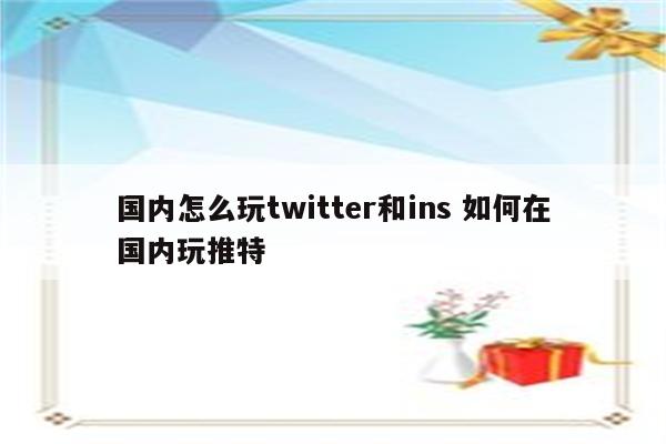 国内怎么玩twitter和ins 如何在国内玩推特