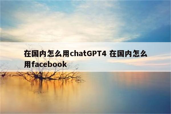 在国内怎么用chatGPT4 在国内怎么用facebook