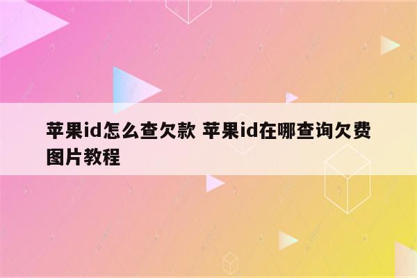 苹果id怎么查欠款 苹果id在哪查询欠费图片教程