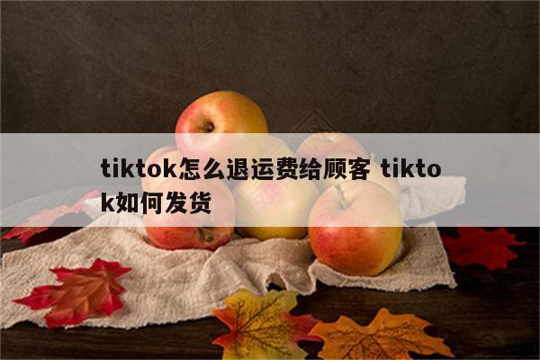 tiktok怎么退运费给顾客 tiktok如何发货