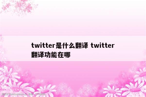 twitter是什么翻译 twitter翻译功能在哪