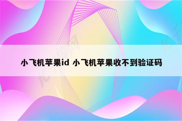 小飞机苹果id 小飞机苹果收不到验证码