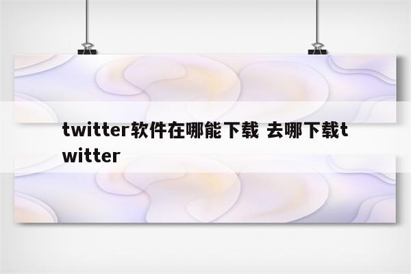 twitter软件在哪能下载 去哪下载twitter