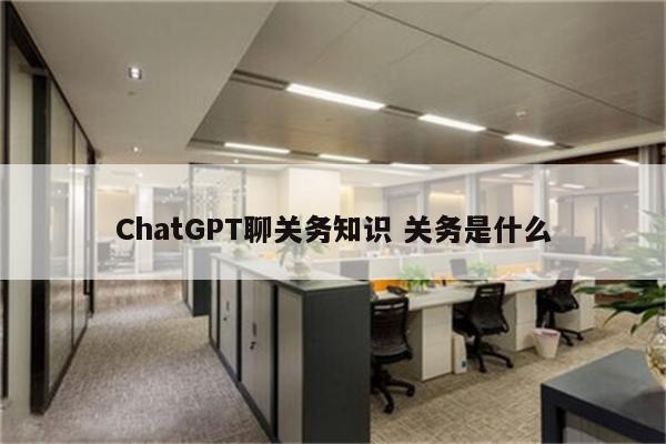 ChatGPT聊关务知识 关务是什么