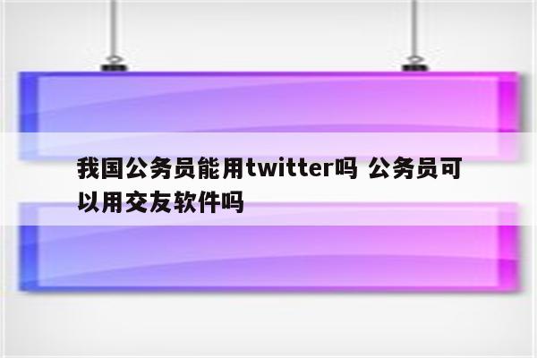 我国公务员能用twitter吗 公务员可以用交友软件吗