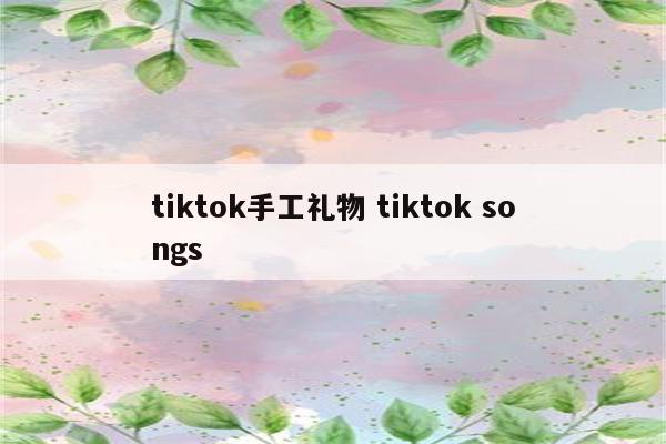 tiktok手工礼物 tiktok songs