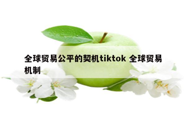 全球贸易公平的契机tiktok 全球贸易机制