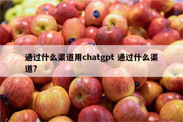 通过什么渠道用chatgpt 通过什么渠道?