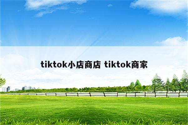 tiktok小店商店 tiktok商家