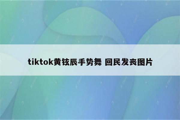 tiktok黄铉辰手势舞 回民发丧图片