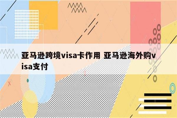 亚马逊跨境visa卡作用 亚马逊海外购visa支付