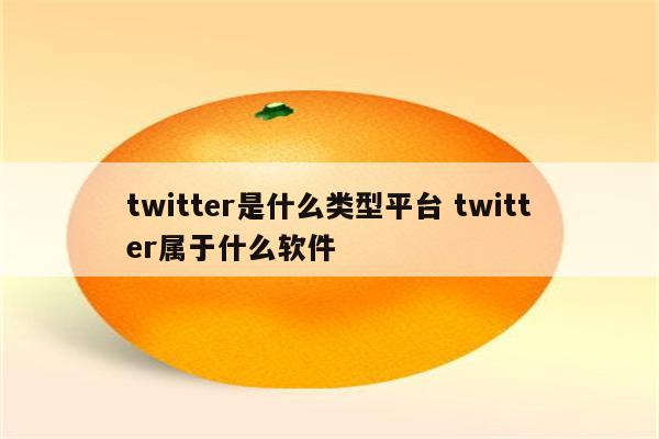 twitter是什么类型平台 twitter属于什么软件