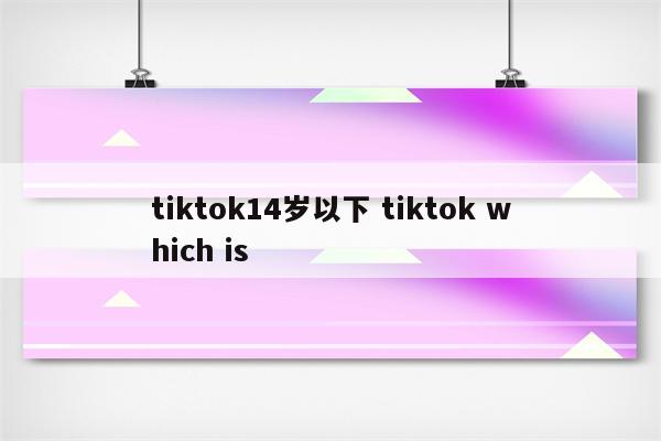 tiktok14岁以下 tiktok which is