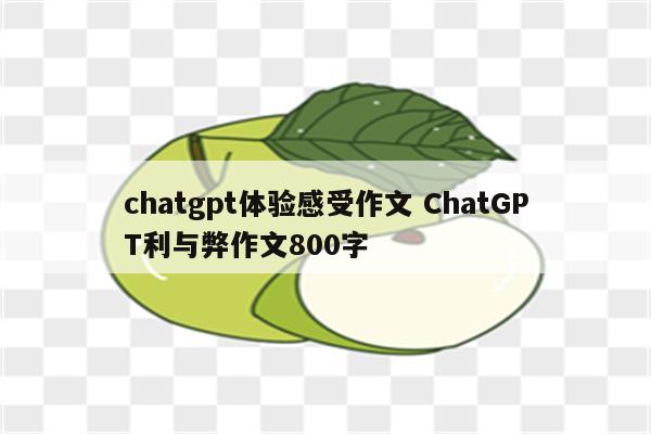 chatgpt体验感受作文 ChatGPT利与弊作文800字