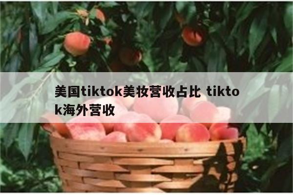 美国tiktok美妆营收占比 tiktok海外营收