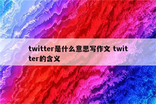 twitter是什么意思写作文 twitter的含义