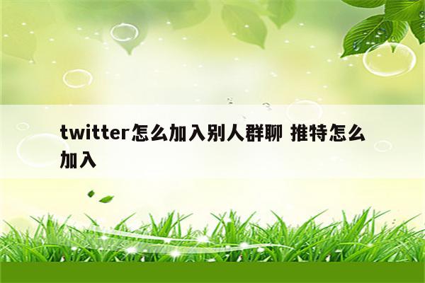 twitter怎么加入别人群聊 推特怎么加入